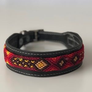 DOG COLLAR HAND WOVEN 100% LEATHER STRAP